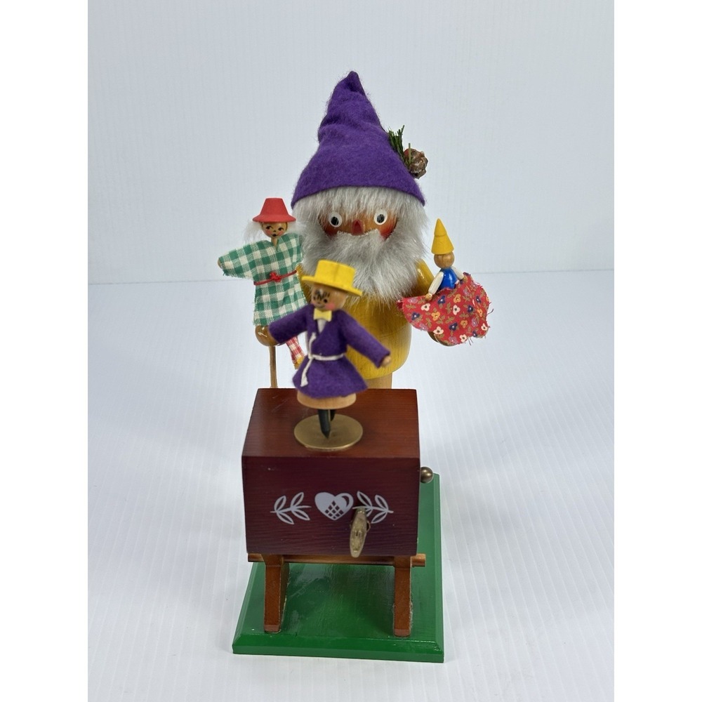 Vintage Steinbach Smoker The Puppeteer Reuge Music Box Heirloom‎ Working